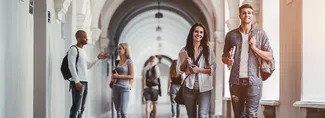 students on a college campus