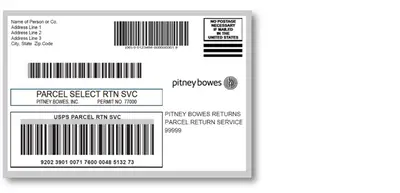 Pitney Bowes parcel return label